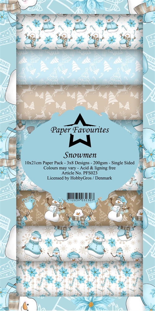  Paper Favourites Slimcard Snowmen 3x8 design 10x21cm 200g